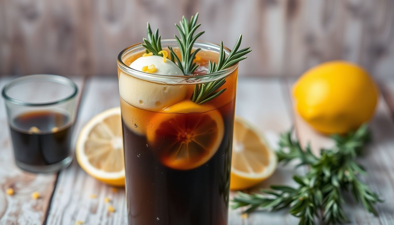 Rosemary Lemon Iced Coffee Float