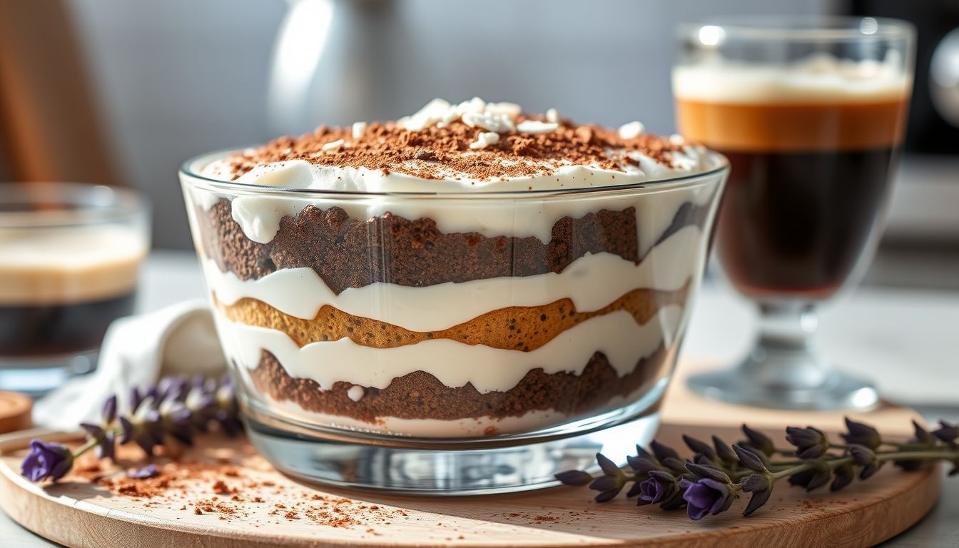 Coconut Lavender Iced Coffee Tiramisu
