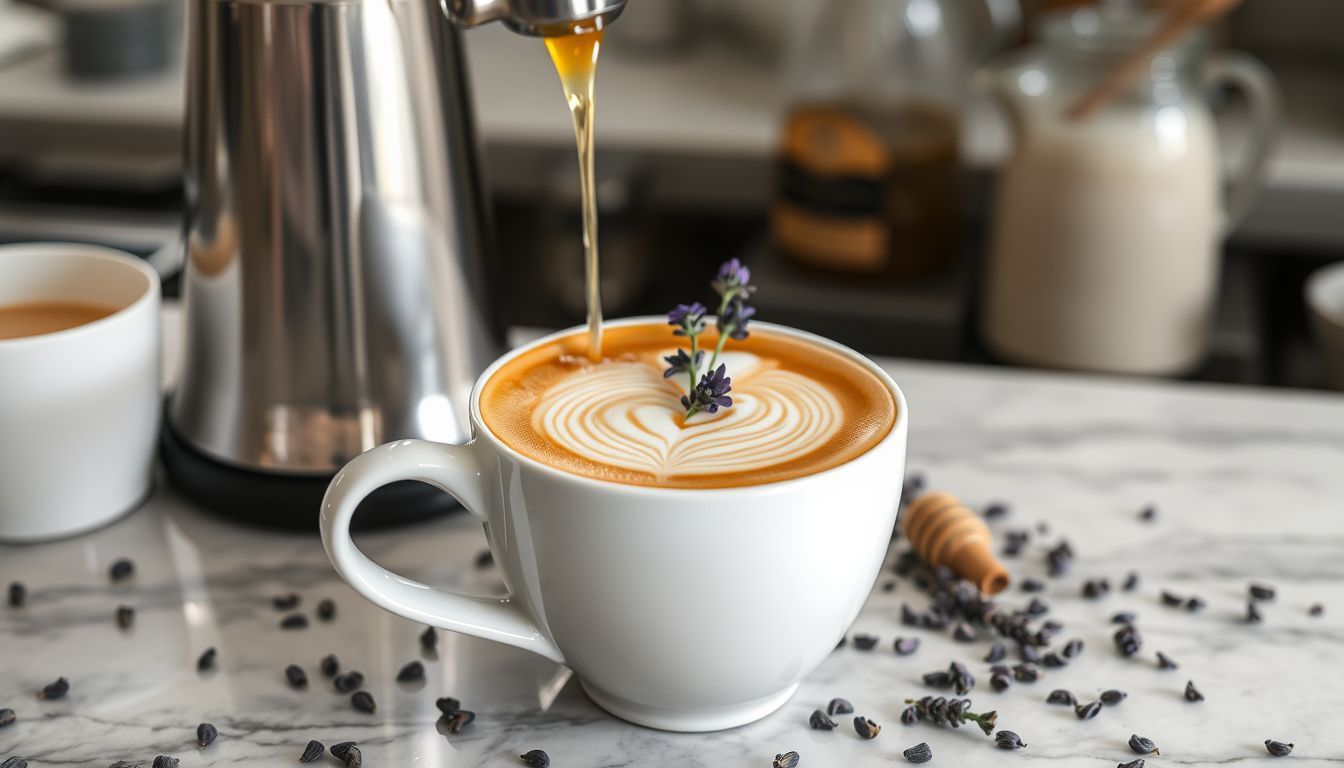 Floating Lavender Honey Latte