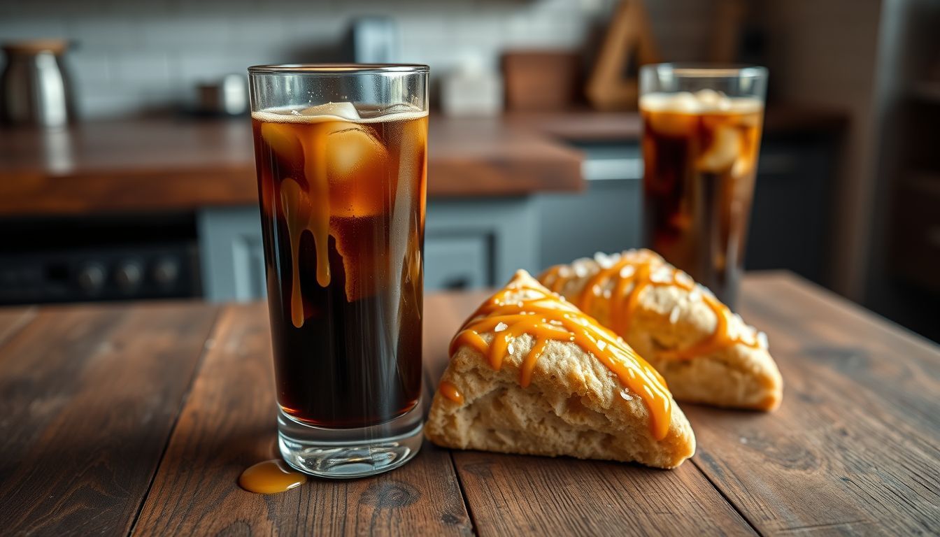 Salted Caramel Iced Coffee Scone